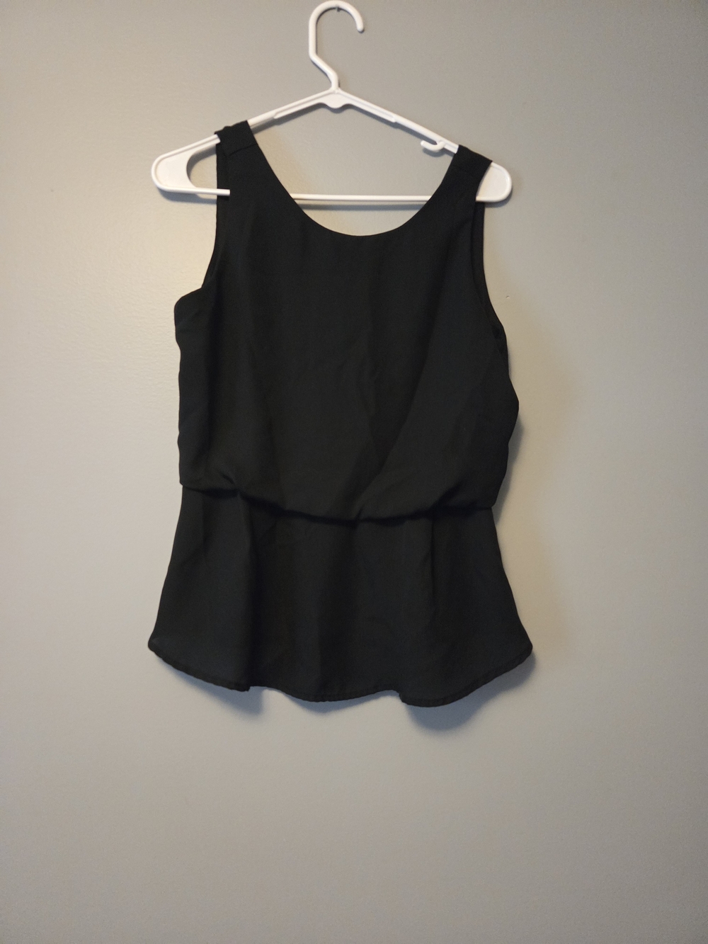 tea n rose Black Sleeveless Peplum Tank Top